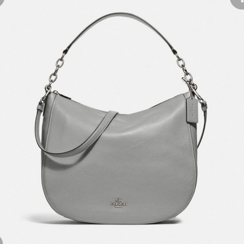 Coach Elle Hobo Shoulder Bag F31399 WALLET INCLUDED - GRAY with SILVER